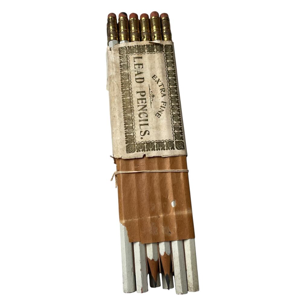 Vintage Baugh’s Pure Animal Bone Pencil Lot of 12 with 2 Sharpened/ Used